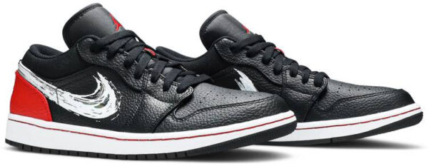 Jordan 1 Low Brushstroke Swoosh Black DA4659-001 - Arviolet photo 3