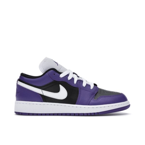 Jordan 1 Low Court Purple Black (GS) 553560-501 - Arviolet photo 1