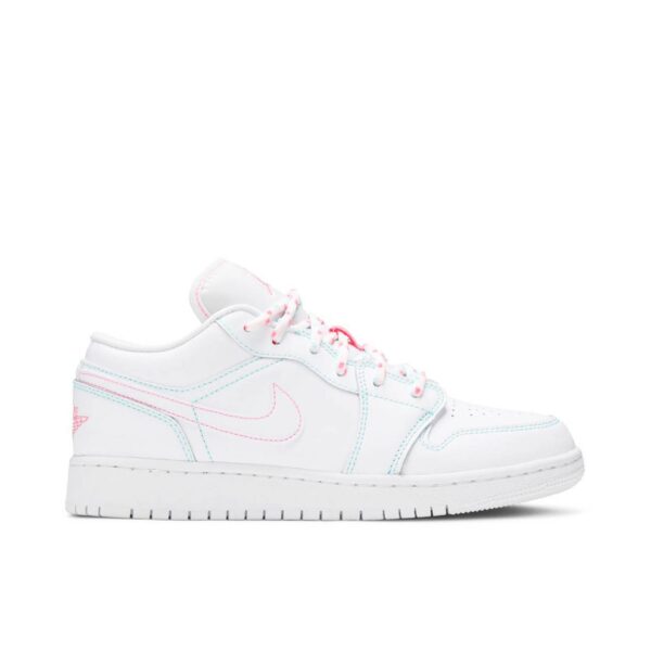 Jordan 1 Low White Green Pink (GS) 554723-101 - Arviolet photo 1