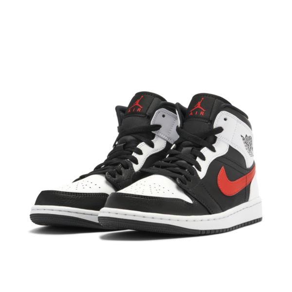 Jordan 1 Mid Black Chile Red White 554724-075 - Arviolet photo 4