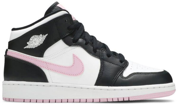 Jordan 1 Mid White Black Light Arctic Pink (GS) 555112-103 - Arviolet photo 1
