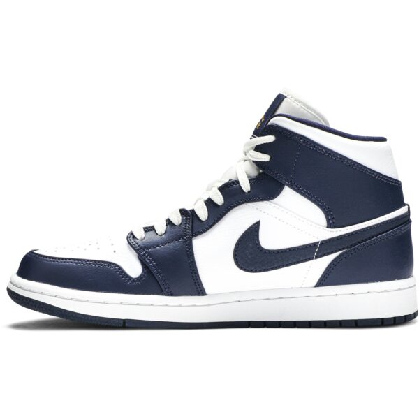 Jordan 1 Mid White Metallic Gold Obsidian 554724-174 - Arviolet photo 3