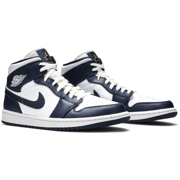 Jordan 1 Mid White Metallic Gold Obsidian 554724-174 - Arviolet photo 8