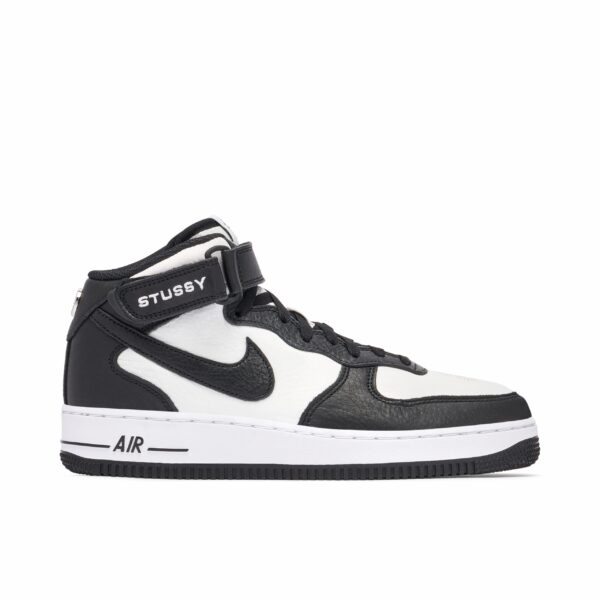 Nike Air Force 1 Mid Stussy Light Bone Black DJ7840-002 - Arviolet photo 1