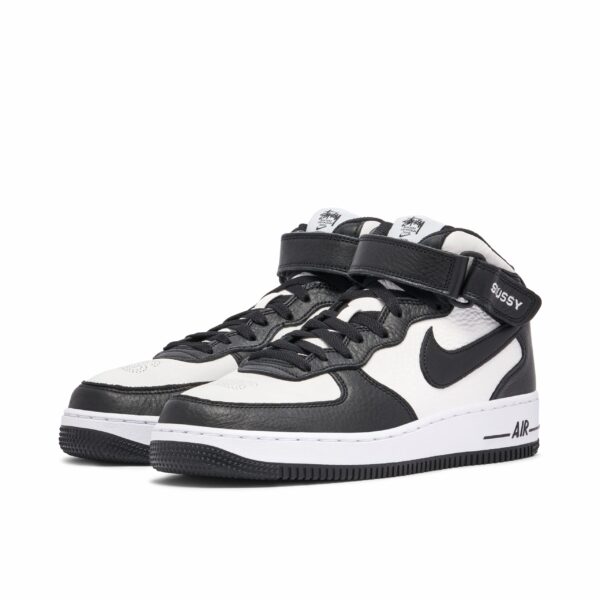 Nike Air Force 1 Mid Stussy Light Bone Black DJ7840-002 - Arviolet photo 4