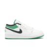 Jordan 1 Low White Lucky Green Tumbled Leather (GS) 553560-129 - Arviolet photo 1