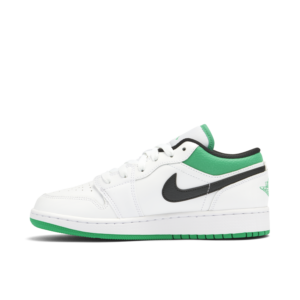 Jordan 1 Low White Lucky Green Tumbled Leather (GS) 553560-129 - Arviolet photo 2