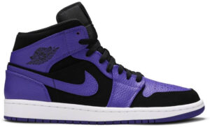 Jordan 1 Mid Black Dark Concord 554724-051 - Arviolet photo 1