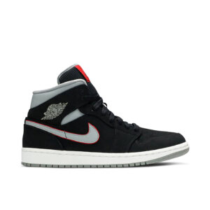 Jordan 1 Mid Black Particle Grey Gym Red 554724-060 - Arviolet photo 1