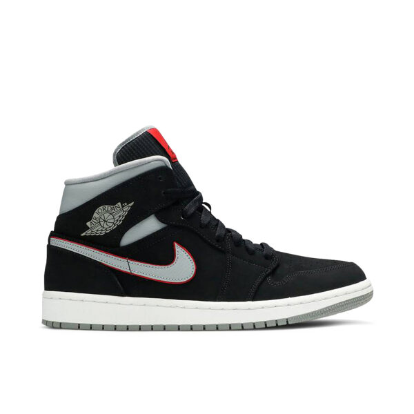 Jordan 1 Mid Black Particle Grey Gym Red 554724-060 - Arviolet photo 1