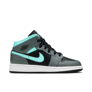 Jordan 1 Mid Grey Aqua (GS) 554725-063 - Arviolet photo 1