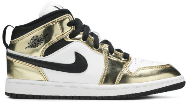 Jordan 1 Mid Metallic Gold Black White (PS) DC1422-700 - Arviolet photo 1