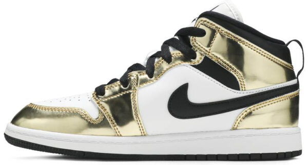 Jordan 1 Mid Metallic Gold Black White (PS) DC1422-700 - Arviolet photo 2