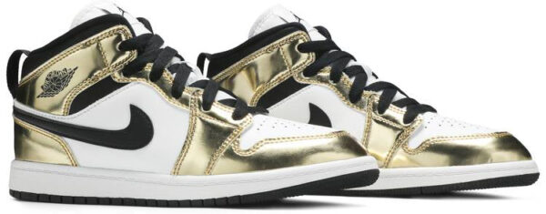 Jordan 1 Mid Metallic Gold Black White (PS) DC1422-700 - Arviolet photo 3