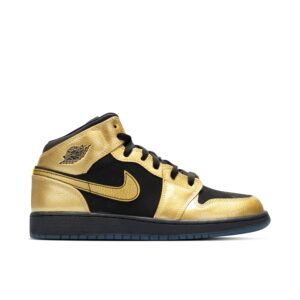 Jordan 1 Mid Metallic Gold Coin Black (GS) 555112-905 - Arviolet photo 1