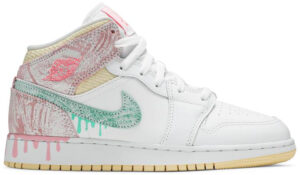 Jordan 1 Mid Paint Drip (GS) DD1666-100 - Arviolet photo 1