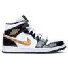 Jordan 1 Mid Patent Black White Gold 852542-007 - Arviolet photo 1