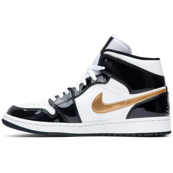 Jordan 1 Mid Patent Black White Gold 852542-007 - Arviolet photo 3