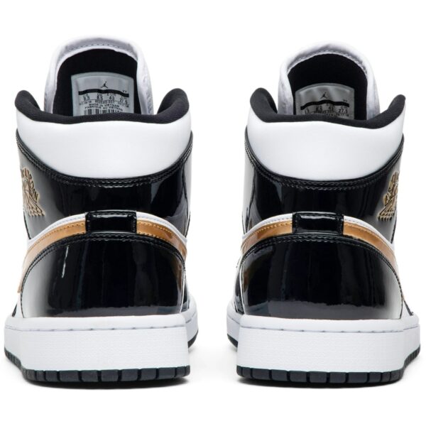 Jordan 1 Mid Patent Black White Gold 852542-007 - Arviolet photo 6