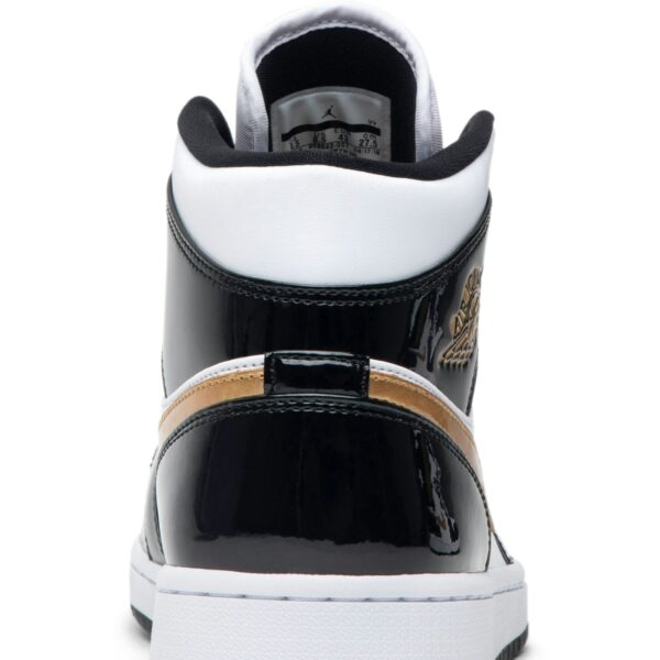 Jordan 1 Mid Patent Black White Gold 852542-007 - Arviolet photo 7