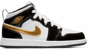 Jordan 1 Mid Patent Black White Gold (PS) BQ6932-007 - Arviolet photo 1