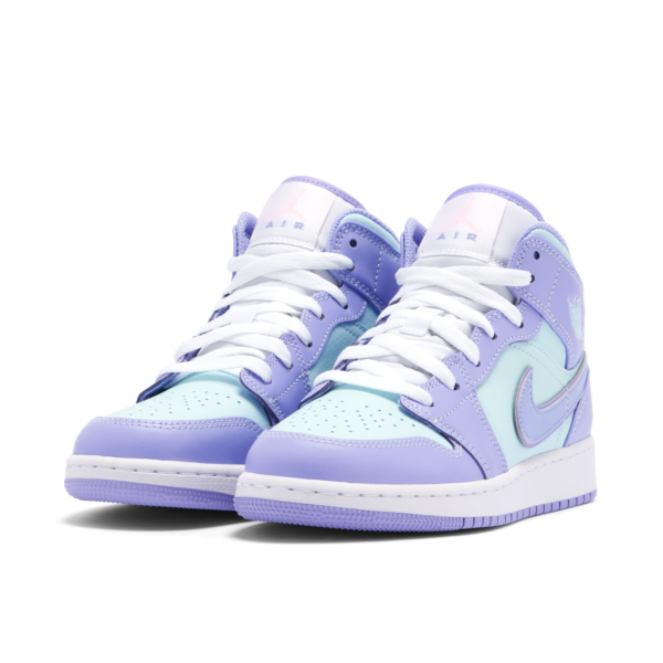 Jordan 1 Mid Purple Aqua (GS) 554725-500 - Arviolet photo 4
