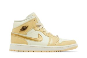 Jordan 1 Mid SE Pale Vanilla Metallic Gold (Women's) FB9892-200 - Arviolet photo 1