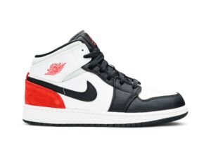 Jordan 1 Mid SE White Black Red Spruce (GS) BQ6931-100 - Arviolet photo 1