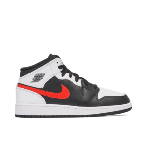 Jordan 1 Mid White Black Chile Red (GS) 554725-075 - Arviolet photo 1