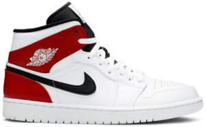 Jordan 1 Mid White Black Gym Red 554724-116 - Arviolet photo 1