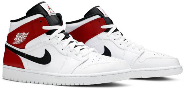 Jordan 1 Mid White Black Gym Red 554724-116 - Arviolet photo 3