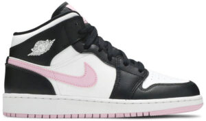 Jordan 1 Mid White Black Light Arctic Pink (GS) 555112-103 - Arviolet photo 1