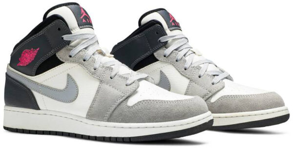 Jordan 1 Mid White Grey Hyper Pink (GS) 555112-117 - Arviolet photo 3