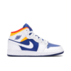 Jordan 1 Mid White Laser Orange Deep Royal Blue (GS) 554725-131 - Arviolet photo 1
