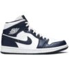 Jordan 1 Mid White Metallic Gold Obsidian 554724-174 - Arviolet photo 1