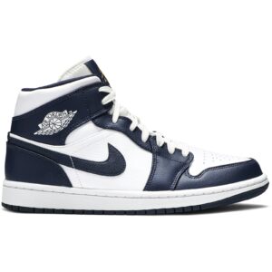 Jordan 1 Mid White Metallic Gold Obsidian 554724-174 - Arviolet photo 1