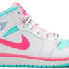 Jordan 1 Mid White Pink Green Soar (GS) 555112-102 - Arviolet photo 1