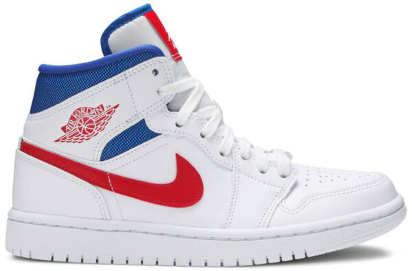 Jordan 1 Mid White Red Royal (Women's) BQ6472-164 - Arviolet photo 1