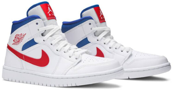 Jordan 1 Mid White Red Royal (Women's) BQ6472-164 - Arviolet photo 3