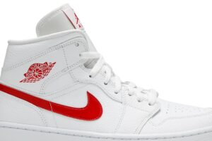Jordan 1 Mid White University Red (Women's) BQ6472-106 - Arviolet photo 2