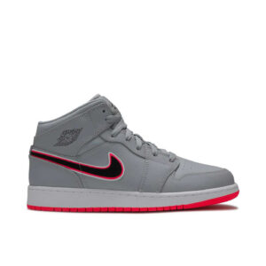 Jordan 1 Mid Wolf Grey Racer Pink Black (GS) 555112-060 - Arviolet photo 1