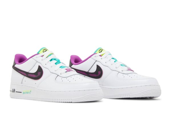 Nike Air Force 1 Low '07 LV8 Just Do It! White Vivid Purple (GS) DX3933-100 - Arviolet photo 8