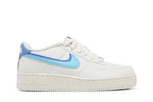 Nike Air Force 1 Low 82 Double Swoosh White Medium Blue (GS) DQ0359-100 - Arviolet photo 1